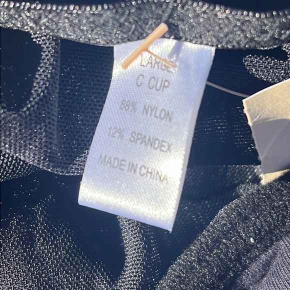 NWT Size Large Cup Lady Princess Black high cut bodysuit with embroidery. - Picture 9 of 9